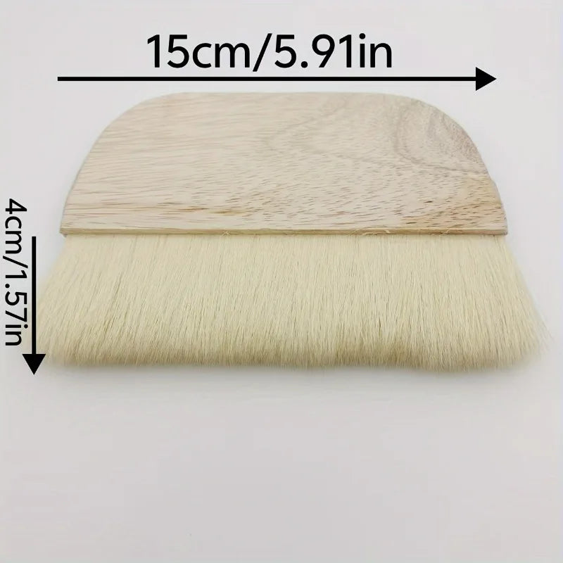 Wool Flat Paint Brush – Natural Wood Handle, 4 Sizes Wool Paint Brush Babs 1pc