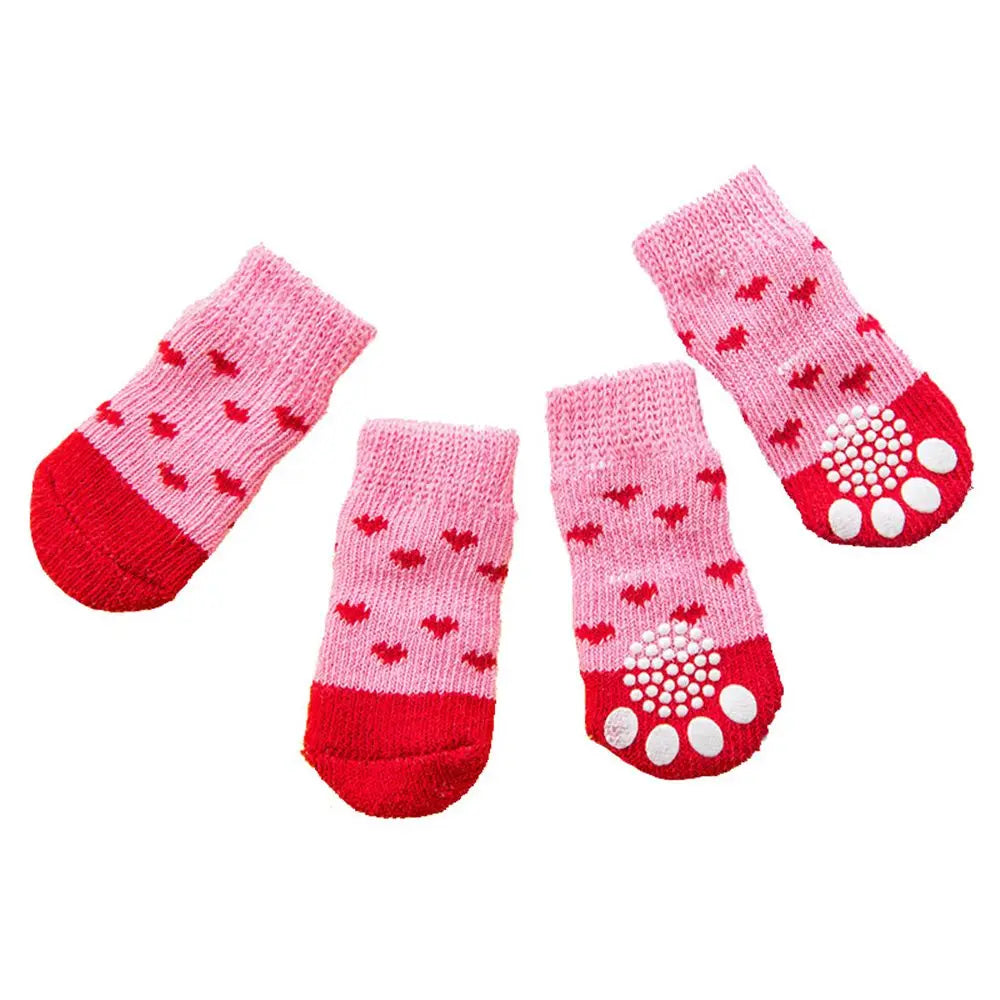 Woolen Pet Socks for Cats & Dogs – 4-Pack, Multi-Color Pet Socks Babs Red heart L