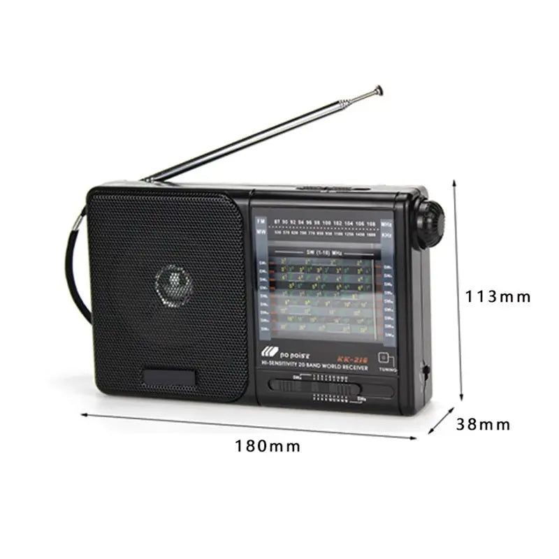 FM/MW/SW Pocket Radio with LCD Display & Telescopic Antenna Portable Digital Radio Babs
