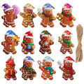 12/24pcs Gingerbread Man Wooden Christmas Tree Ornaments Christmas Tree Ornaments Babs 24pcs