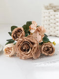 Artificial Silk Rose & Peony Bouquet – Wedding & Home Decor Artificial Flower Bouquet Babs Color 8 1 pc