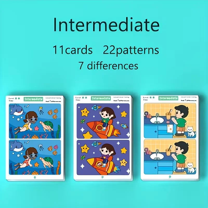 Find the Difference Training Cards – Reusable Fun Game Cards Educational Card Game Babs Intermediate