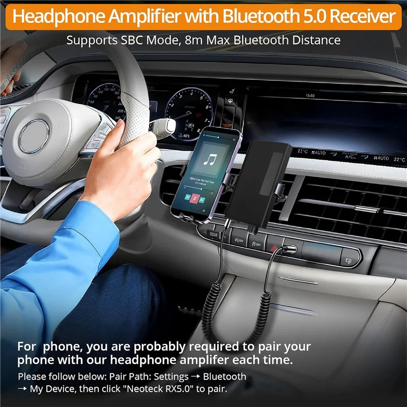 Bluetooth 5.0 HiFi Headphone Amplifier – 3.5mm, 16-300 Ohm Headphone Amplifier Babs As Shown