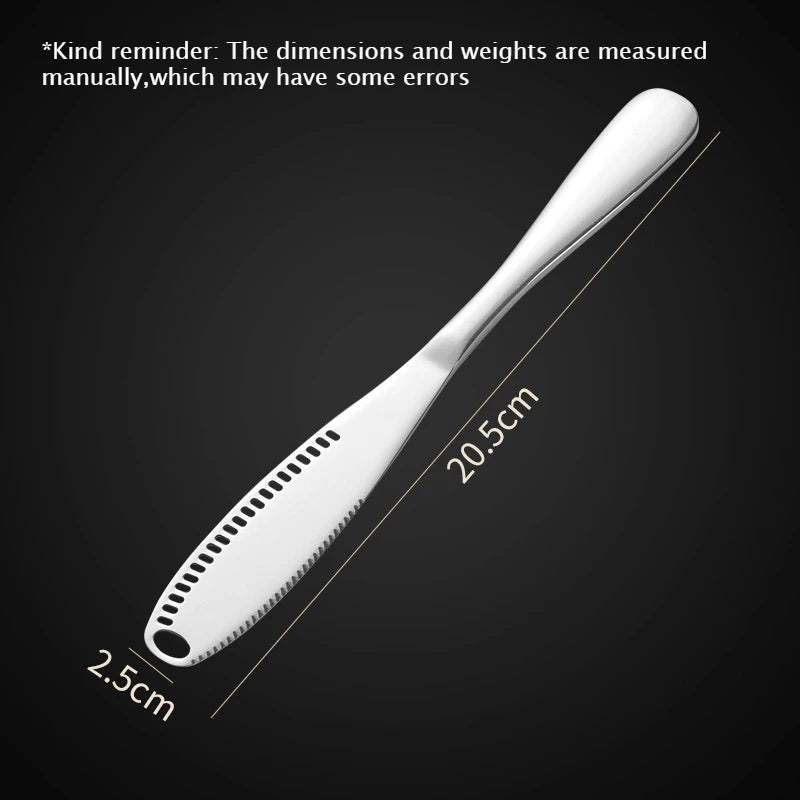 3-in-1 Stainless Steel Butter & Cheese Knife with Holes Cheese Butter Knife Babs Silver