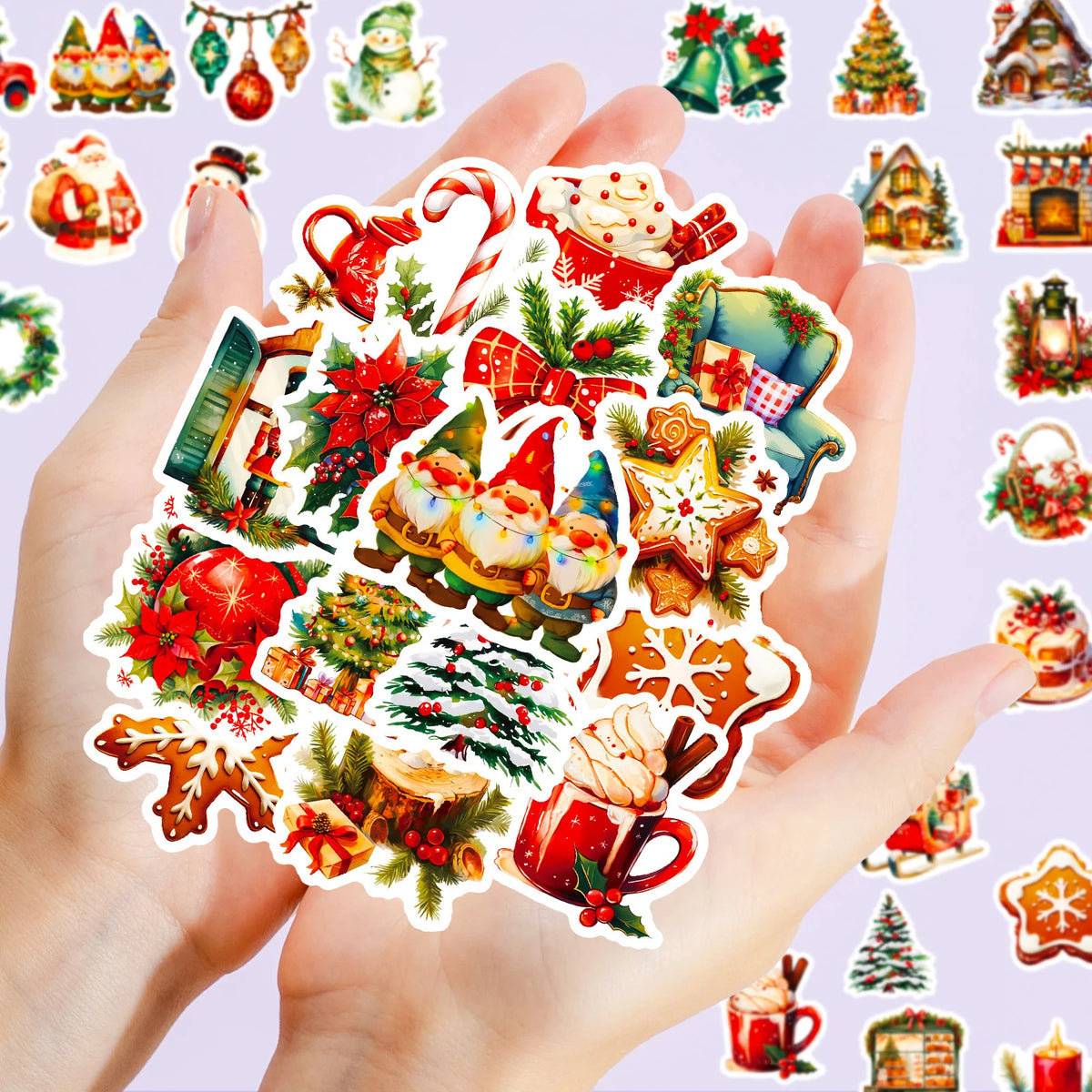 50 Christmas Vinyl Stickers – Laptops, Bottles & More Vinyl Sticker Pack Babs