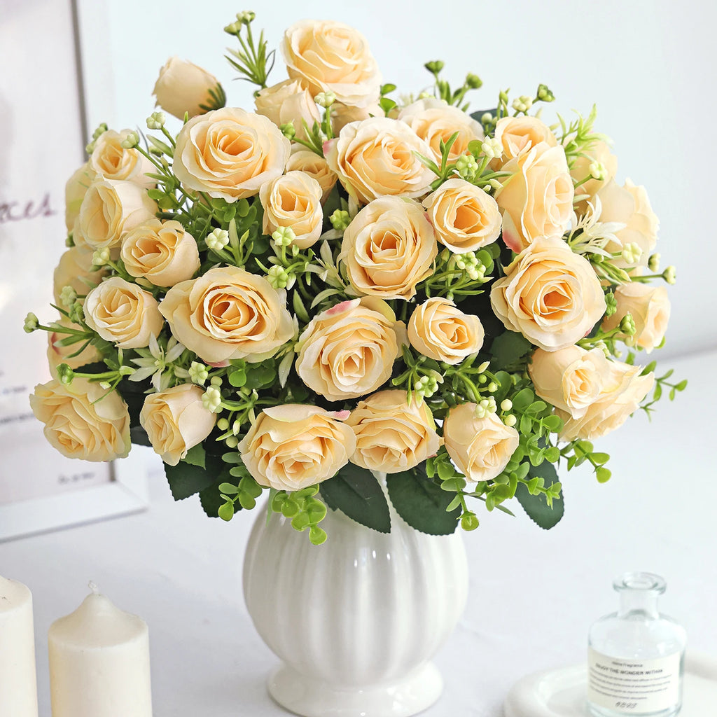 Artificial Silk Rose Bouquet – Wedding & Home Décor Artificial Silk Flowers Babs