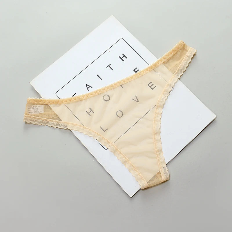 Women's Lace G-String Thong – Sheer Low-Rise Panties Lace Thong Panties Babs A-Skin For Weight 45-65 KG 1pc