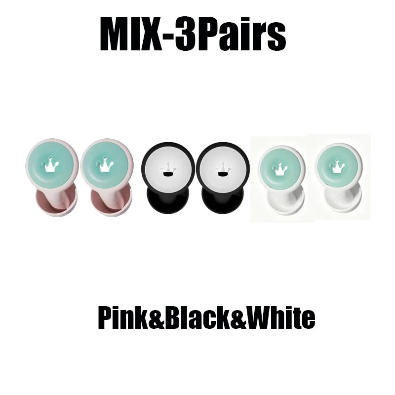 Glow Silicone Sleep Earplugs for Side Sleepers | CE Certified Sleep Earplugs Babs MIX 3Pairs
