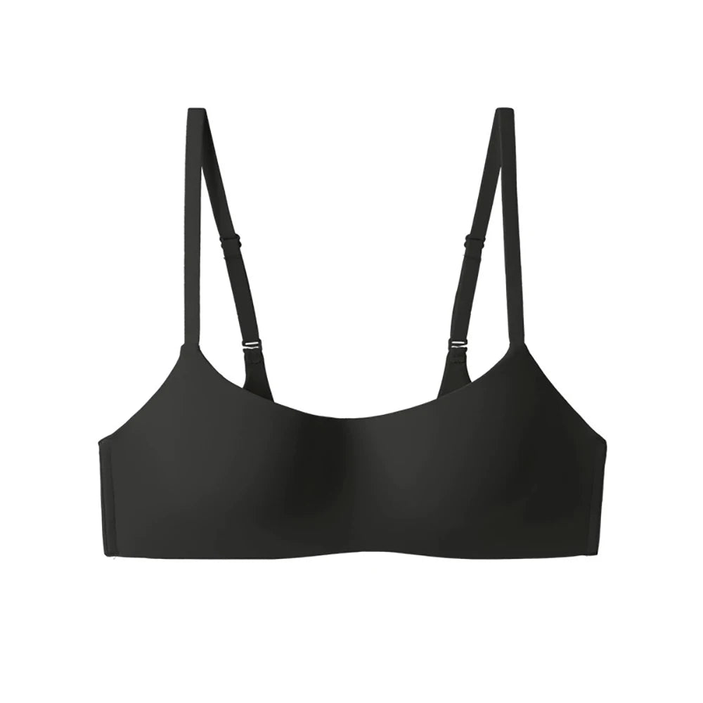 Seamless Wireless Push-Up Bralette – Low Cut, No Underwire Wireless Push-Up Bra Babs Black M