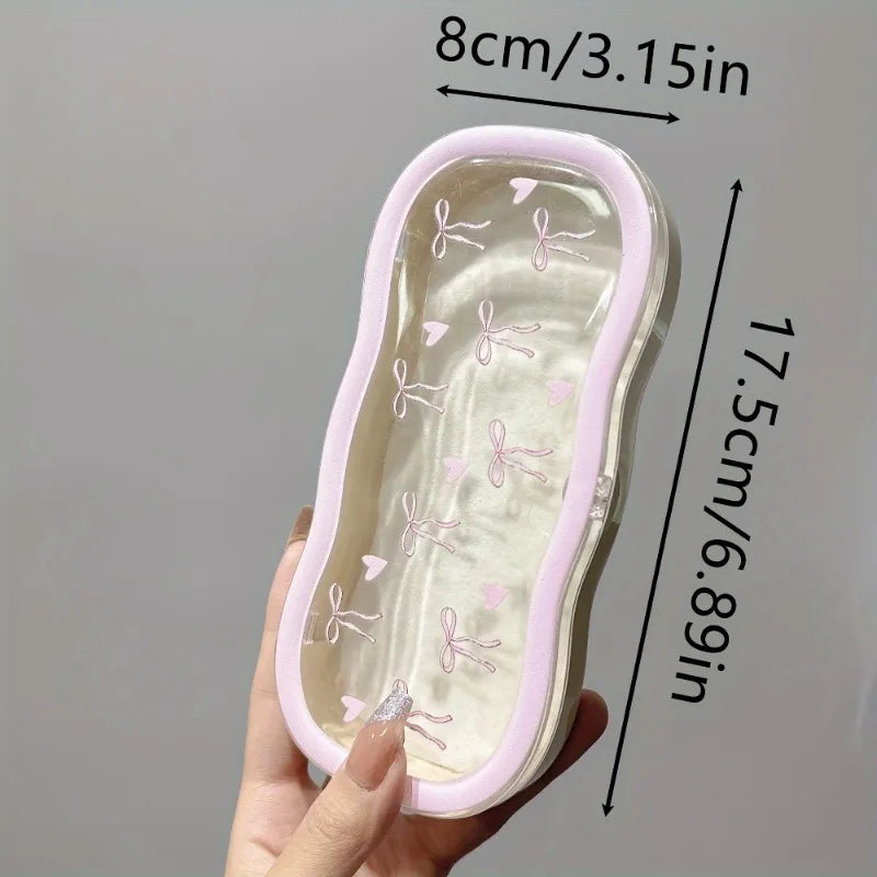 Magnetic Glasses Case Heart Bow Design – Portable Storage Box Eyeglass Storage Case Babs