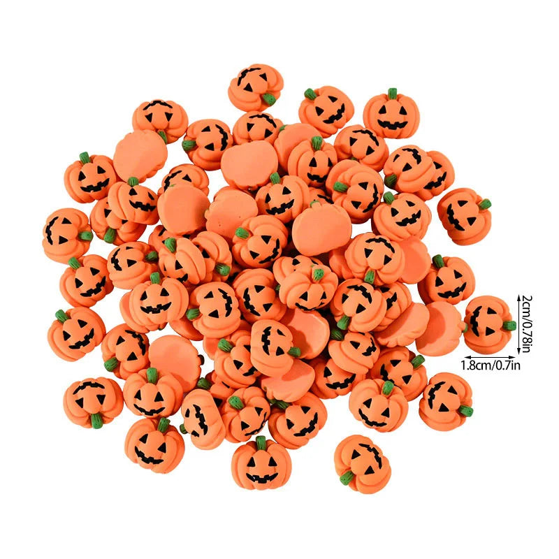 Halloween Resin Pumpkin Flatback Charms – 10/20 Pcs DIY Craft Craft Embellishments Babs