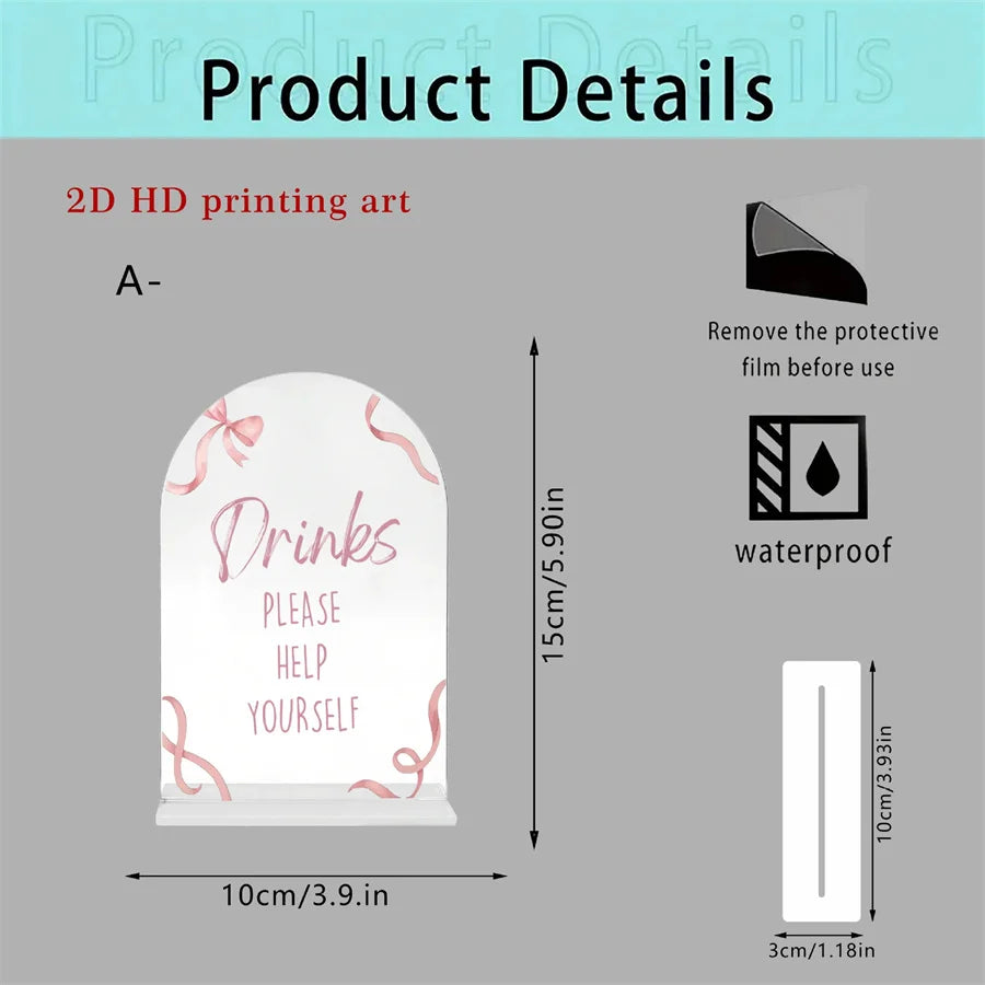 Pink Bowtie Acrylic Table Number Holder | Wedding Décor Table Number Holder Babs pink