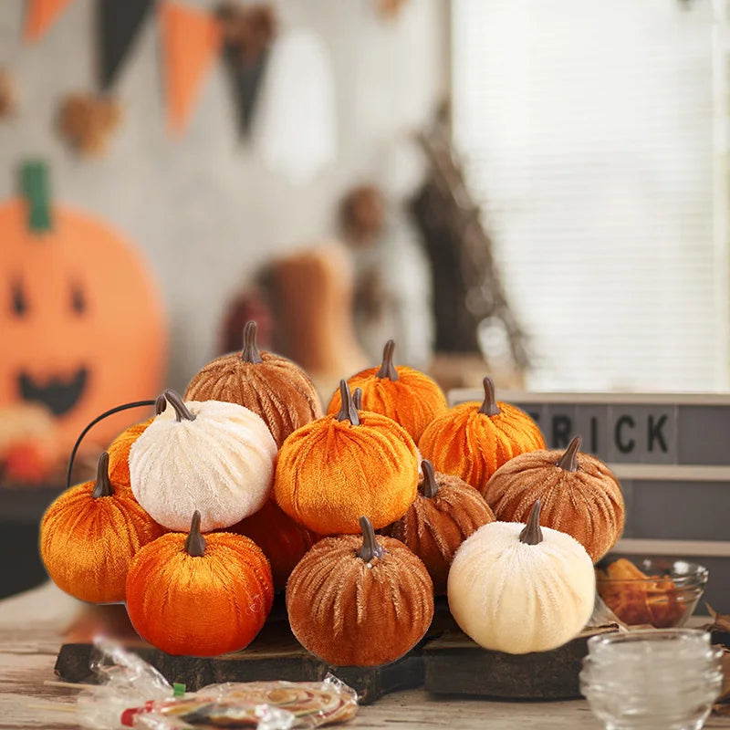 Flannel Artificial Pumpkins – Halloween & Thanksgiving Decor Artificial Pumpkin Decor Babs