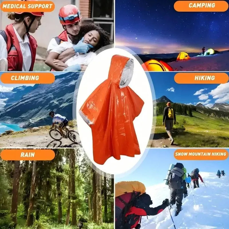 Emergency Insulation Raincoat & Survival Blanket – 2-in-1 Emergency Survival Poncho Babs