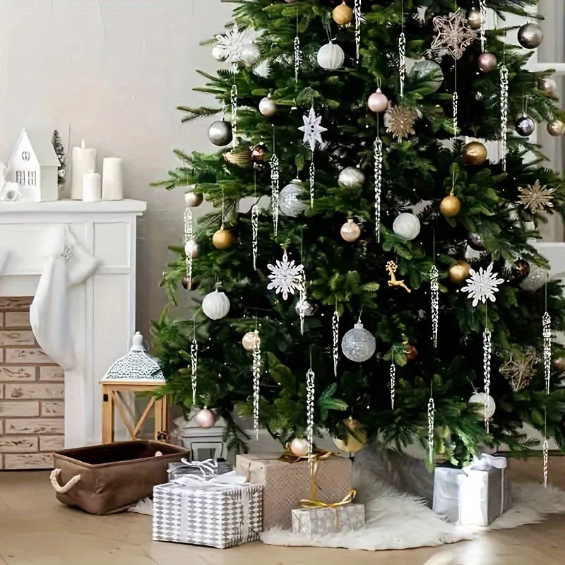 Crystal Clear Icicle Christmas Ornaments – Sets of 12, 24 & 36 Christmas Ornaments Babs