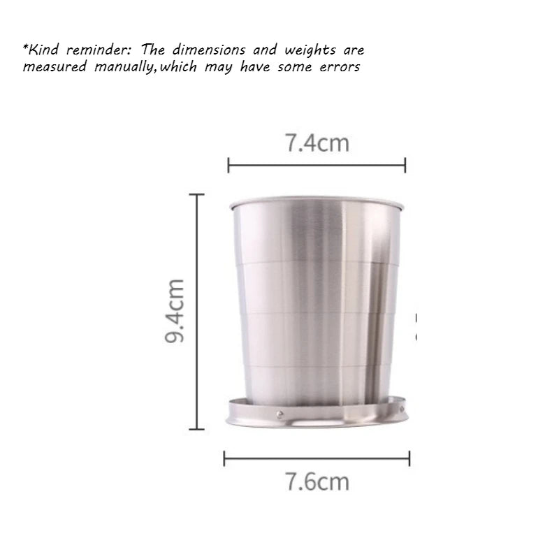 Stainless Steel Folding Telescopic Cup | Portable Camping Cup Folding Camping Cup Babs L 250ML