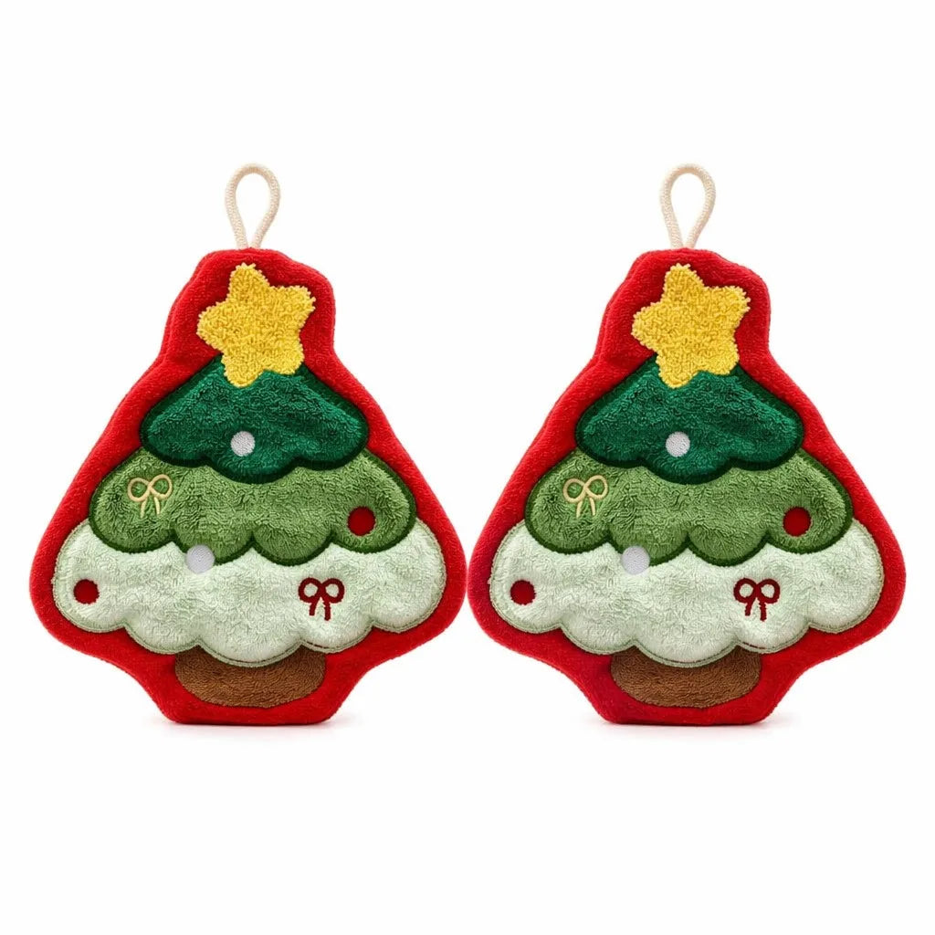 Christmas Hanging Hand Towels – Santa & Gingerbread Decor Holiday Hand Towels Babs