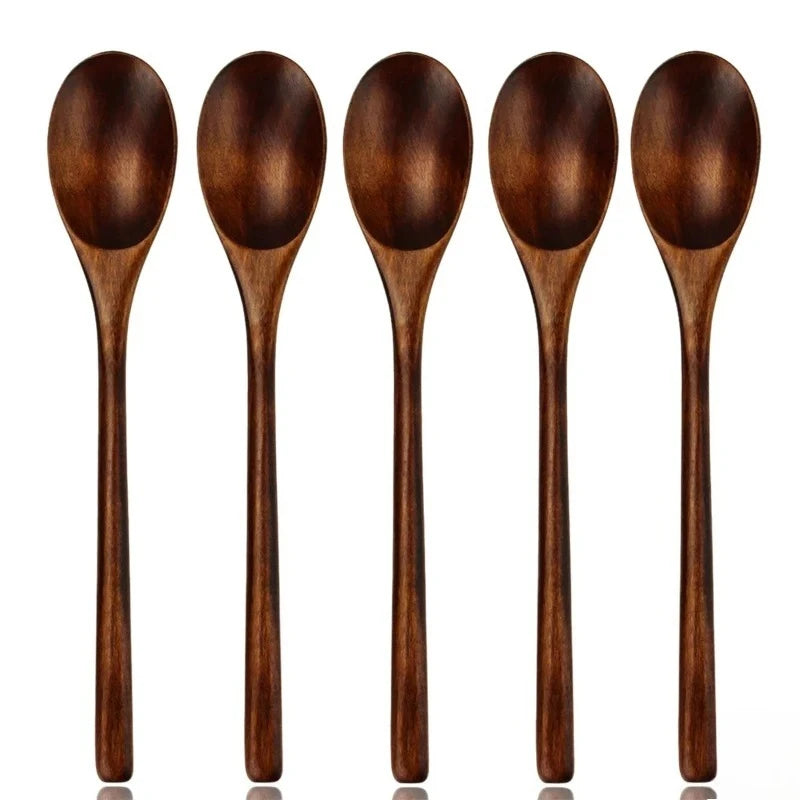 5-Piece Wooden Spoon & Fork Set – Eco-Friendly Kitchen Utensils Wooden Cooking Utensils Babs 5PCS Spoon