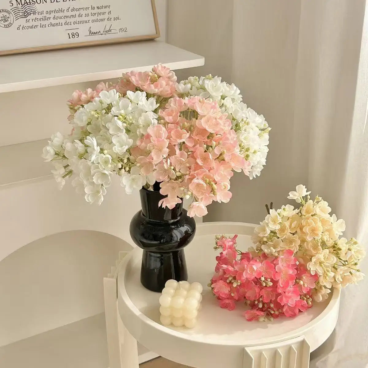 4-Pc Silk Jasmine Artificial Flowers – Wedding & Home Décor Artificial Flower Bouquet Babs