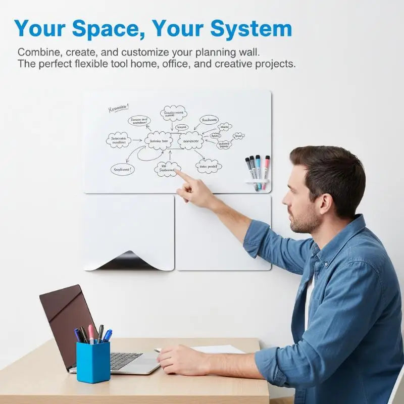 A3/A4 Flexible Magnetic Whiteboard Fridge Dry Erase Board Magnetic Whiteboard Babs