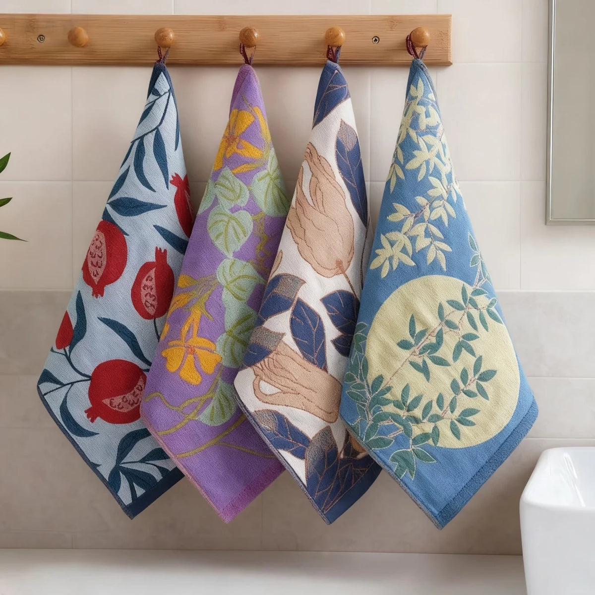 Kitchen & Bathroom Hand Towels with Loop – Quick Dry Cotton Kitchen Hand Towels Babs
