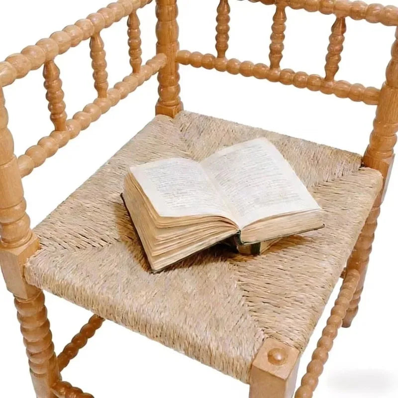 Vintage Solid Oak Dining Chair | Modern Chinese Wood Chair Wooden Dining Chair Babs Log Color