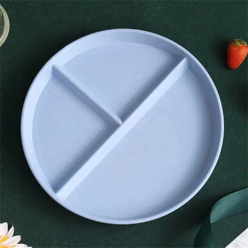 Wheat Straw 3-Compartment Divided Plate | Microwave Safe Divided Dinner Plate Babs