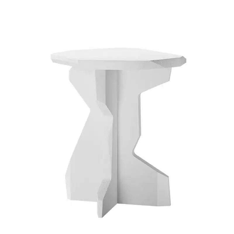 Modern Minimalist Solid Pine Wood Side Table 40×40×45 cm Wooden Side Table Babs White
