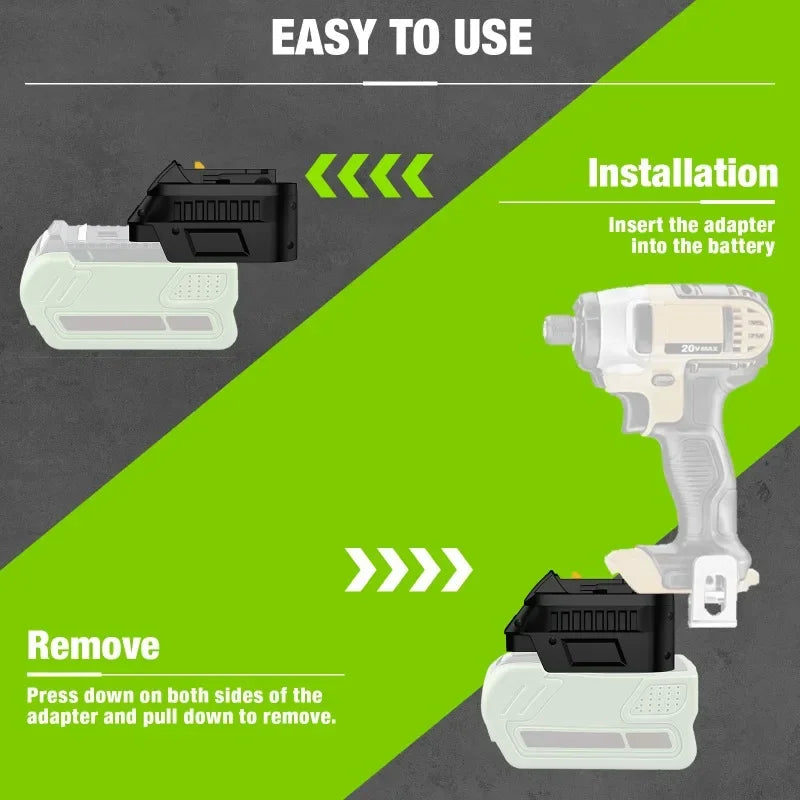 Greenworks 40V Battery Adapter for DeWalt 20V & Milwaukee 18V Battery Adapter Babs