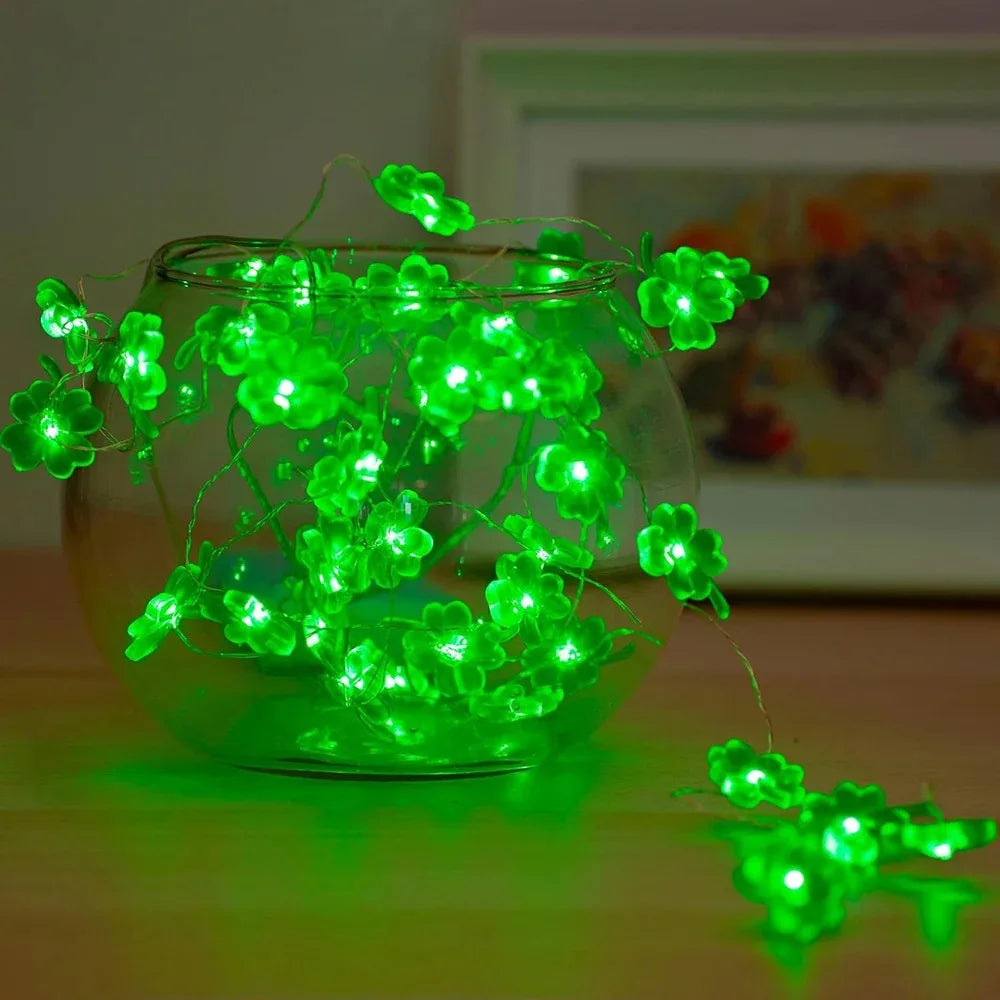 Clover String Lights Battery Powered Green LED Party Décor LED String Lights Babs