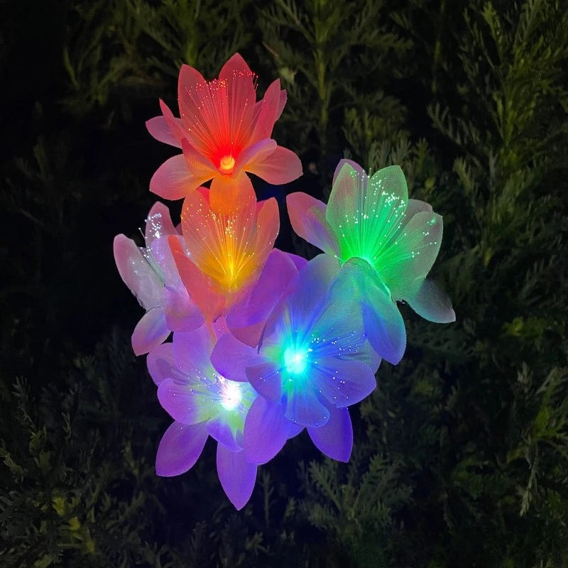 Solar Camellia Flower LED Garden Ground Light | Fiber Optic Solar Garden Light Babs
