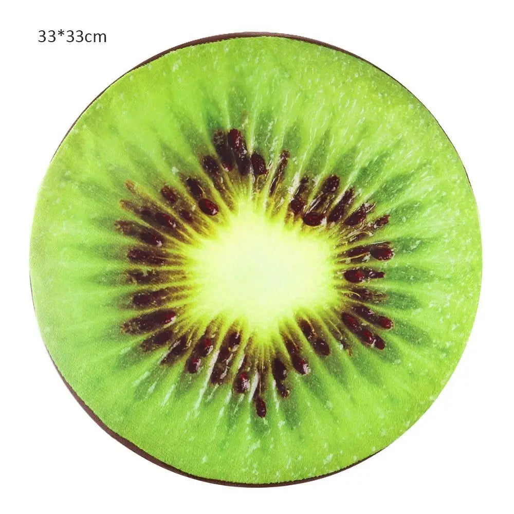 Round Fruit Print Chair Cushion – Soft PU Foam Seat Pad 13" Round Chair Cushion Babs