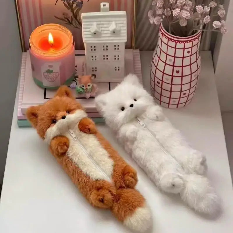 Cute Cartoon Plush Pencil Pouch | Animal Stationery Bag Plush Pencil Case Babs