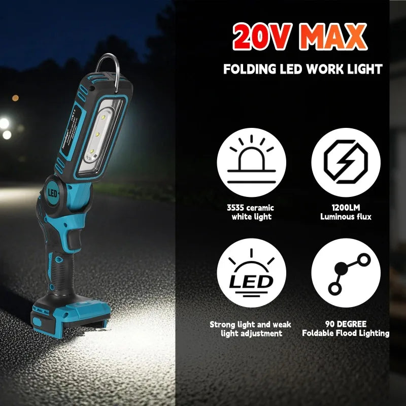 Cordless LED Work Light 1000LM | Makita & Milwaukee 18V Compatible Cordless LED Work Light Babs