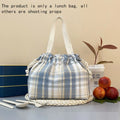 Plaid Drawstring Lunch Bag – Waterproof & Oil-Resistant Tote Drawstring Lunch Bag Babs B