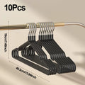 10-Pack Non-Slip Metal Coat Hangers with Round Notches Clothes Hangers Babs 10Pcs-Black