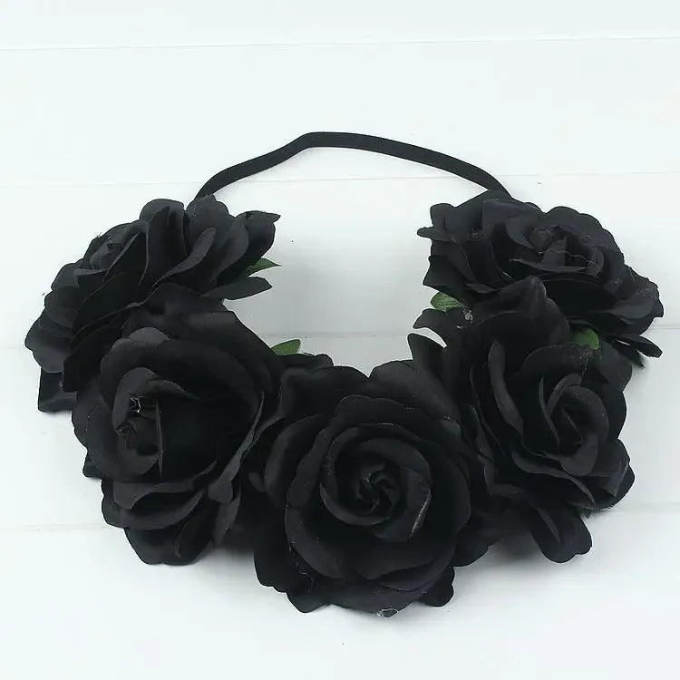 10-Pack Rose Flower Headband Wreath – Wedding & Party Set