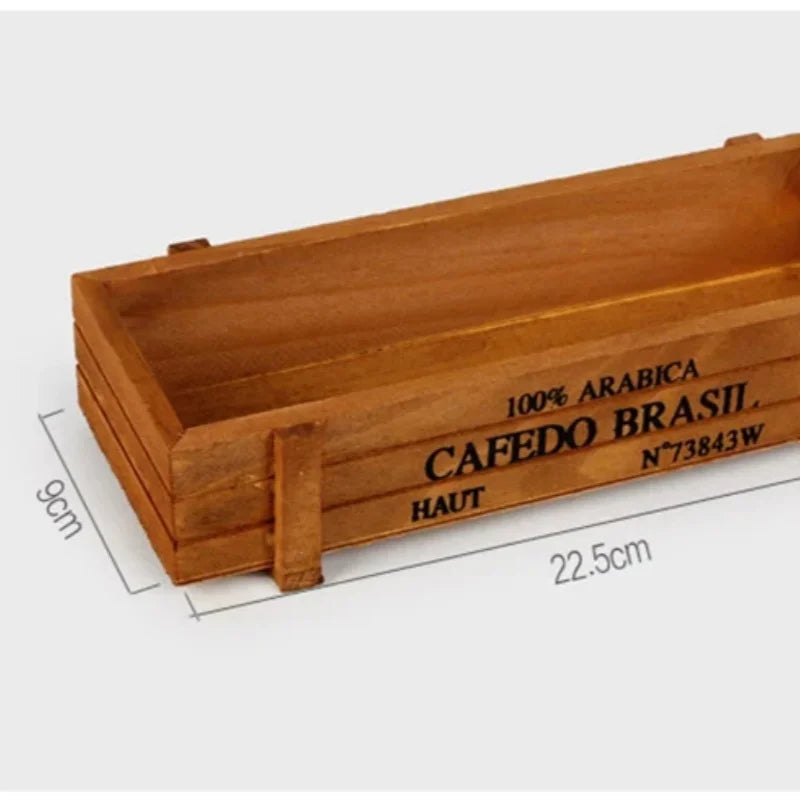 Retro Wooden Storage Box – Succulent Planter & Desk Organizer Wooden Storage Box Babs Letter