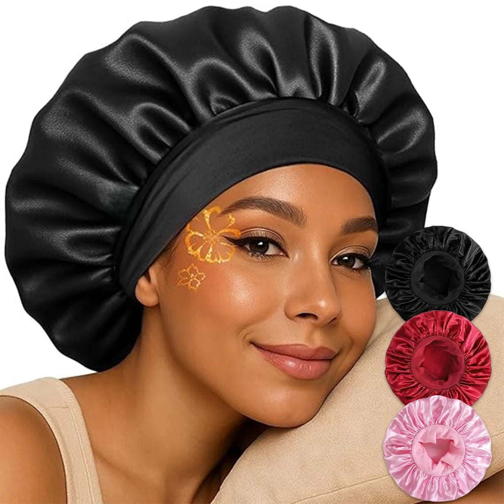 Satin Sleep Bonnet – Double Layer Elastic Cap for Curly Hair Satin Sleep Bonnet Babs
