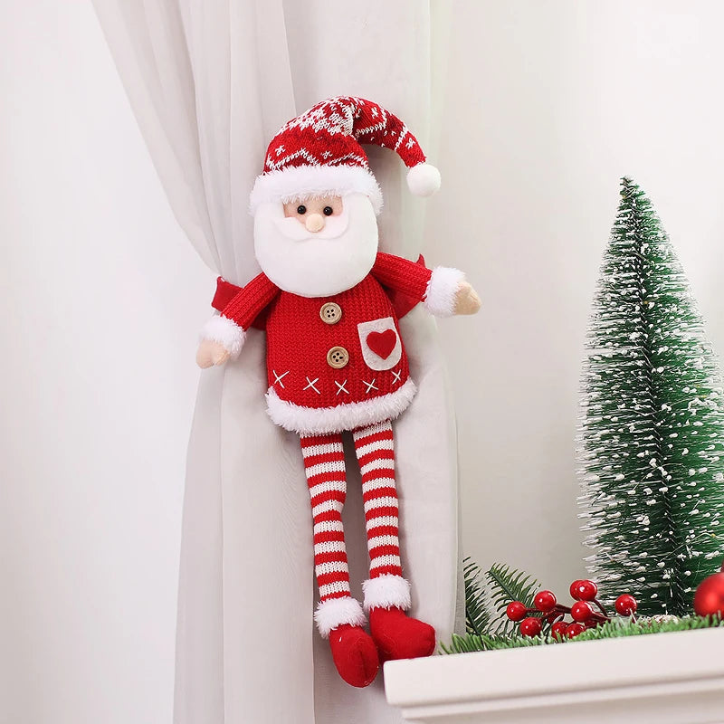 Christmas Santa & Snowman Curtain Buckle Ornament Decoration Christmas Curtain Ornament Babs