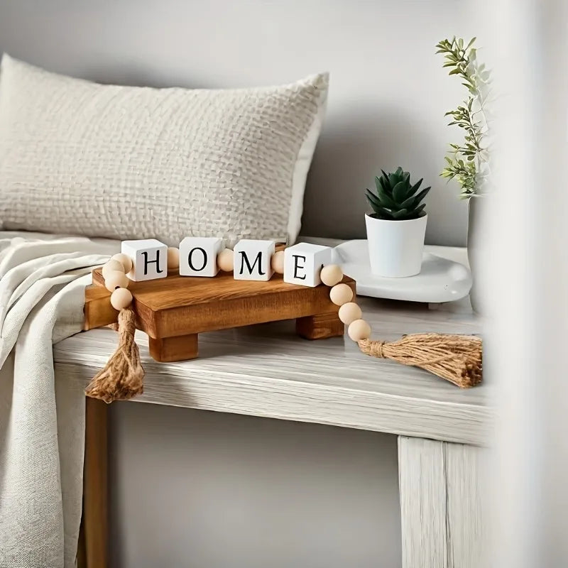 Wooden Bead Tassel String – Vintage Letter Home Décor 60cm Wooden Bead Tassel Babs