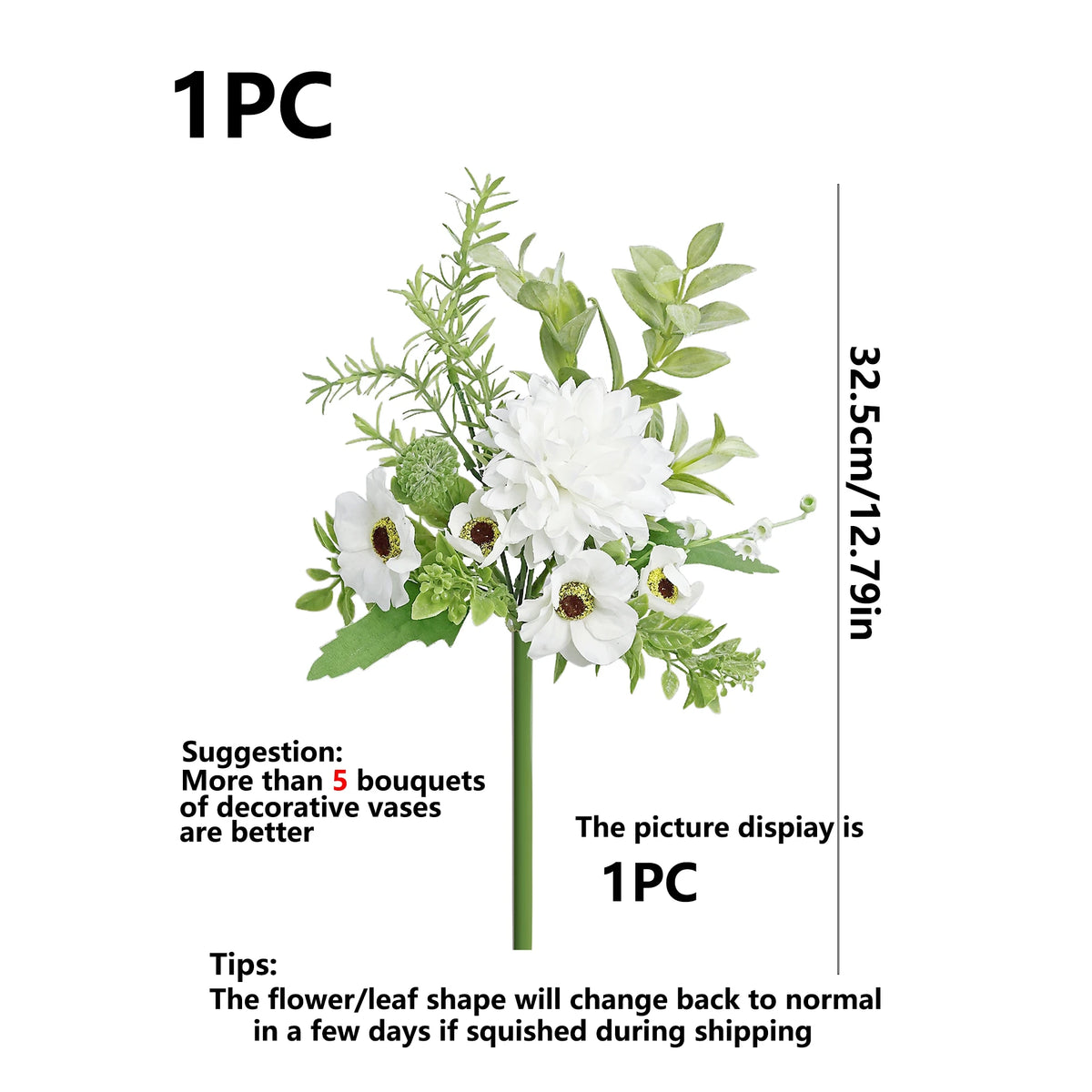 Silk Artificial Poppy Bouquet – Wedding & Home Floral Decor Artificial Flower Bouquet Babs