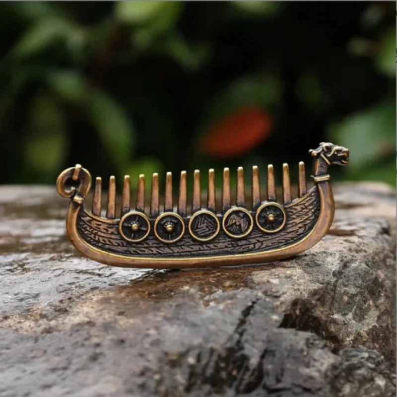 Viking Drakkar Beard Comb – Norse Longship Men's Grooming Gift Beard Grooming Comb Babs