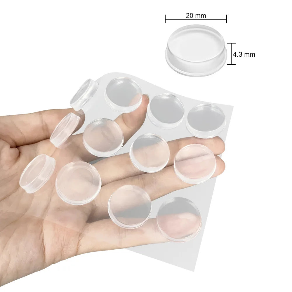 Clear Self-Adhesive Silicone Door Bumpers & Cabinet Damper Pads Cabinet Bumper Pads Babs Transparent 20x4.3mm 24pcs