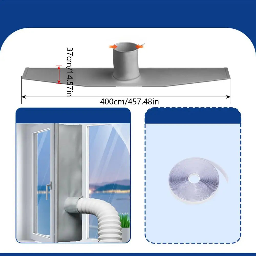 158" Portable AC Window Seal Kit – Self-Adhesive Vent Seal AC Window Seal Kit Babs set