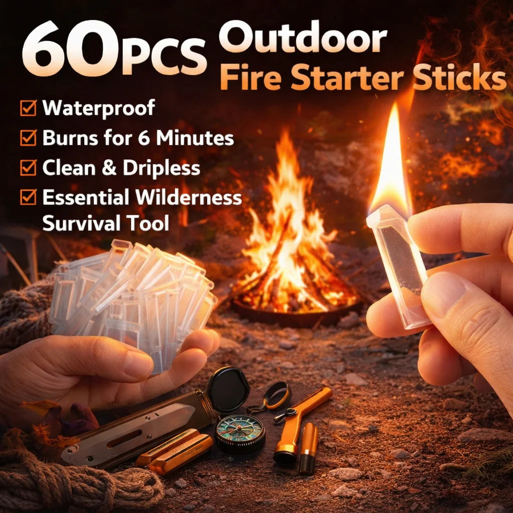 60PCS Waterproof Fire Starter Strips – BBQ & Outdoor Survival Fire Starter Strips Babs