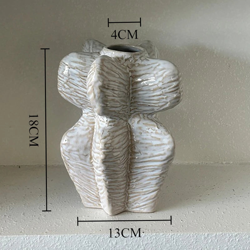 Nordic Ceramic Conch Vase – Elegant Table Décor Ornament Decorative Ceramic Vase Babs Style A