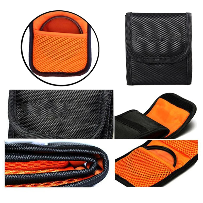 3-Pocket Lens Filter Bag – ND UV CPL Filter Wallet Case 82mm Lens Filter Bag Babs