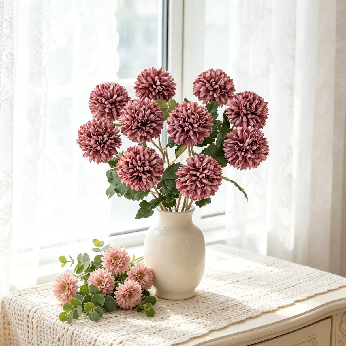 Artificial Silk Chrysanthemum Bouquet – Wedding & Home Décor Artificial Flower Bouquet Babs