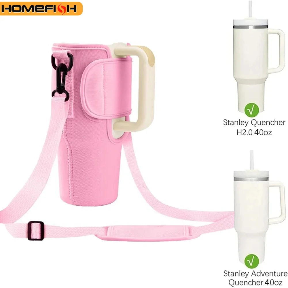 Water Bottle Crossbody Bag 30/40 Oz – Insulated Shoulder Strap Water Bottle Carrier Bag Babs